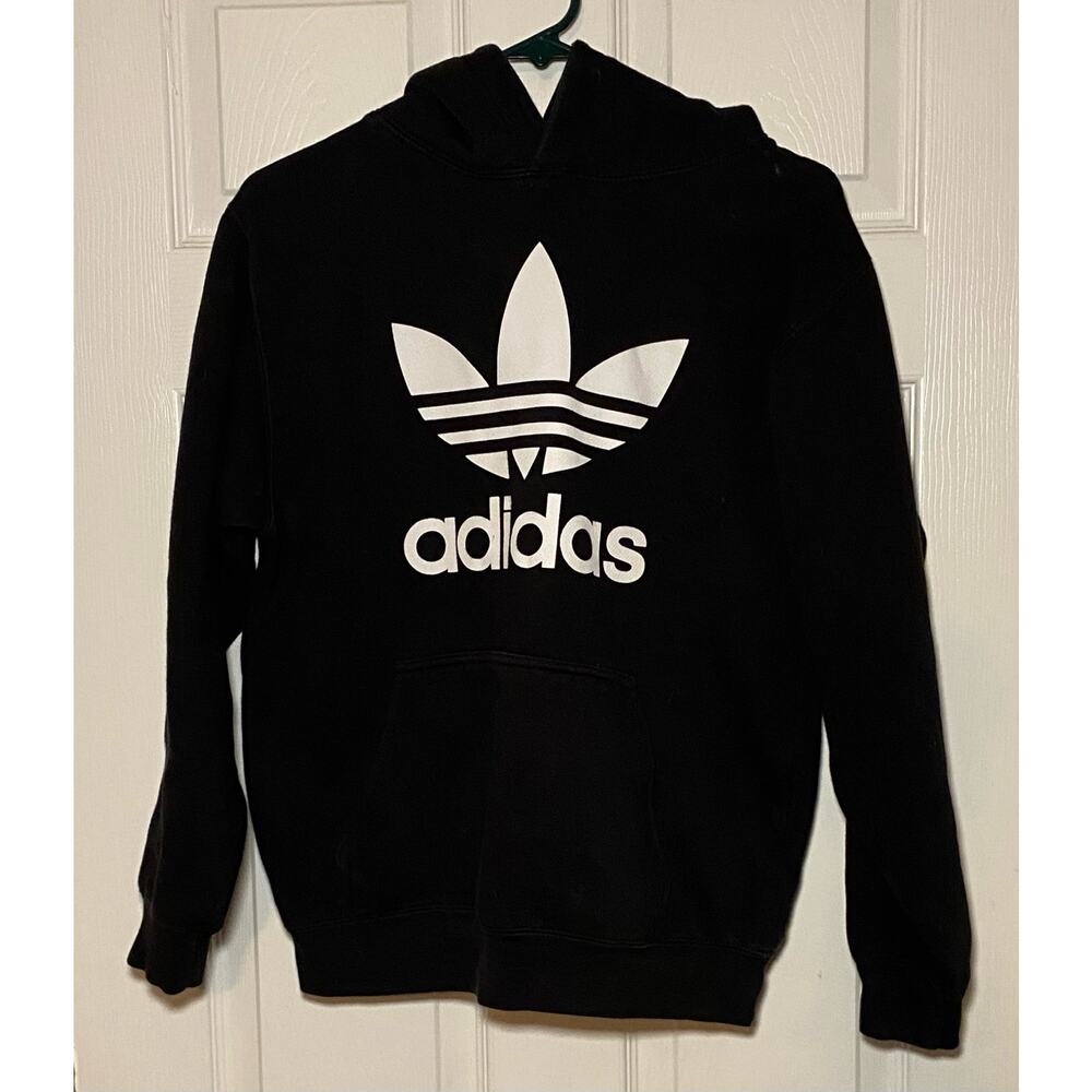 Adidas women’s hoodie Pullover. Black. Cotton. blend. Long sleeve. Size Small‎